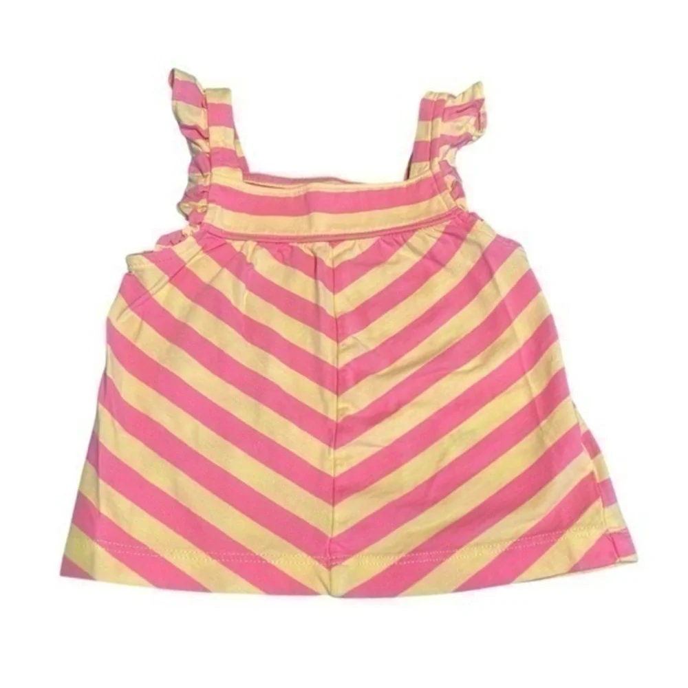 Carters pink yellow stripe tank top 12 months